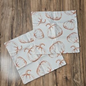 Pumpkin Print Throw Pillow Covers NWOT